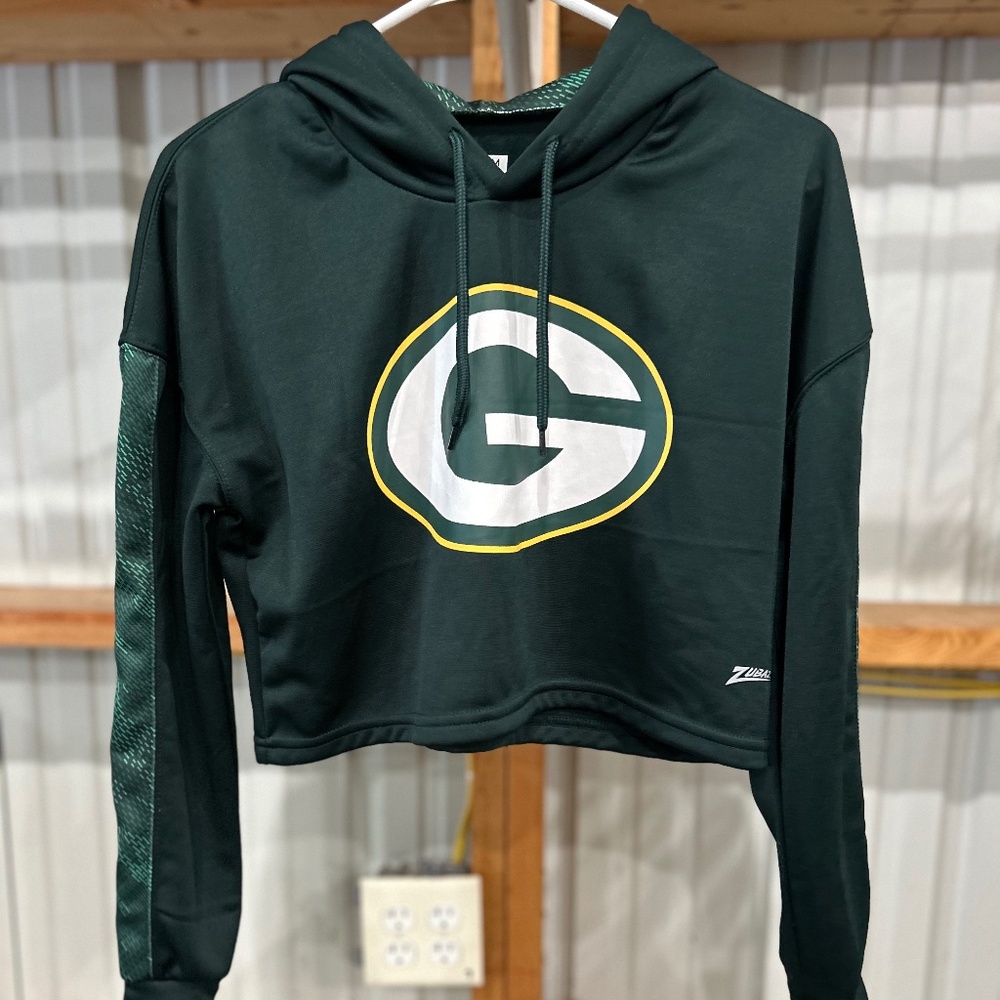 Women's Greenbay Packers NFL Hooded Cropped sweatshirt Size X-small